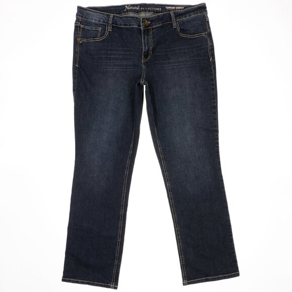 Natural Reflections Jeans Size 18 Plus Womens Mid Rise Straight Measures 39 x 30 - Picture 1 of 10